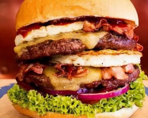 hamburger si ushqim i padëshiruar për fuqinë
